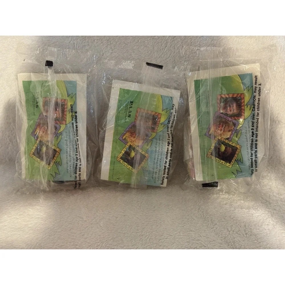 1987 McDonalds Paas Zoo-Face Masks Halloween Makeup‎ Activity Lot of 3